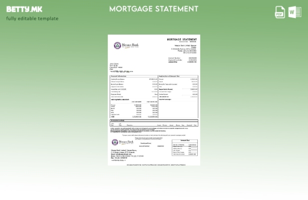 модерен стил Пакистански Meezan изјава за хипотека во шаблон формати Word и PDF