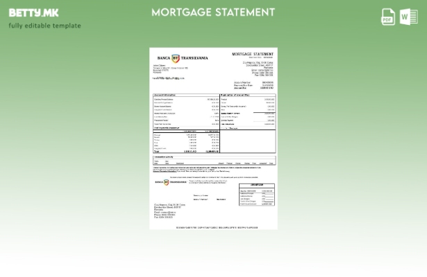 модерен стил Романија Банка Трансилванија изјава за хипотека во шаблон формати W