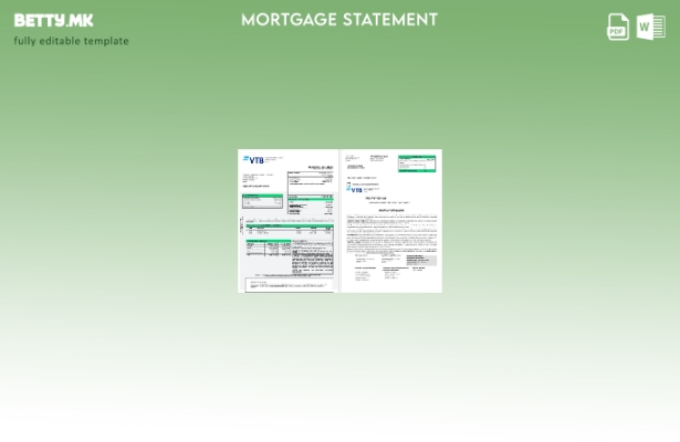 модерен стил Русија VTB банкарски извештај за хипотека во шаблон формати Word и