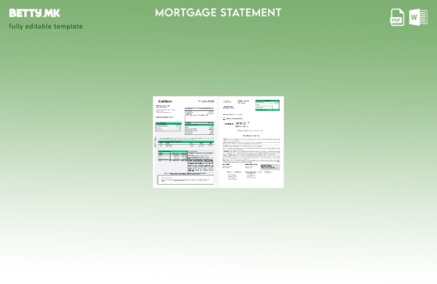 модерен стил САД Грузиски SunTrust банка хипотека извод во Word и PDF формати ша
