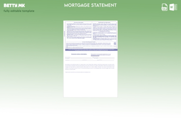 модерен стил САД Изводот за хипотека на банката American Express во Word и PDF 1