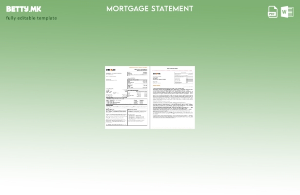 модерен стил САД Откријте го изводот за банкарска хипотека во Word и PDF формати