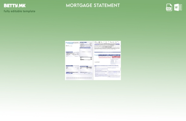 модерен стил САД аспирација банка хипотека извод во Word и PDF формати, страници