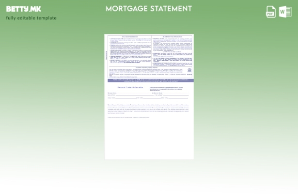 модерен стил САД PayPal хипотека извод во Word и PDF формати, шаблон страници