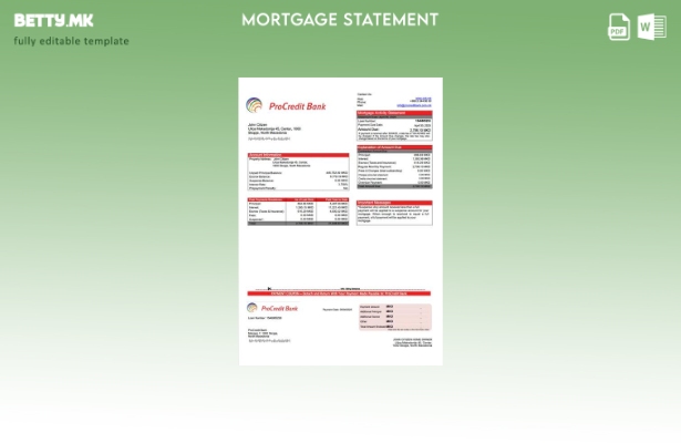 модерен стил Северна Македонија Извод за хипотека на ПроКредит Банка Шаблон за W