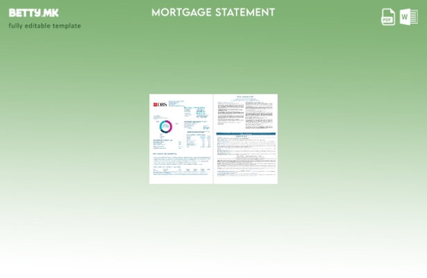 модерен стил Сингапур DBS банка банкарски хипотека извод во шаблон Word и PDF фо