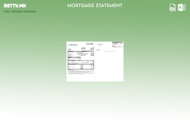 модерен стил Словачка VUB банкарска хипотека изјава во шаблон формати Word и PDF