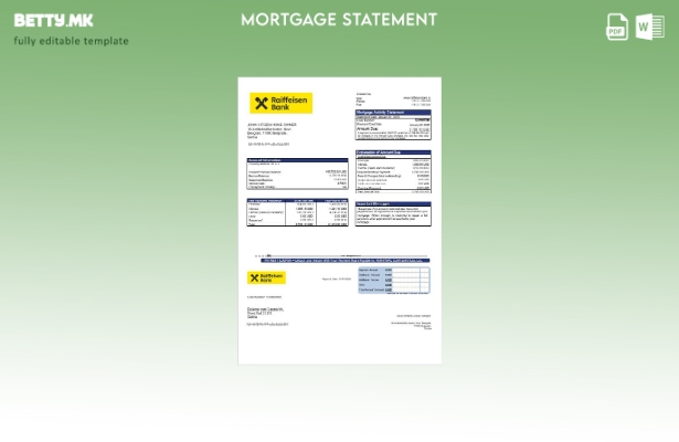 модерен стил Србија Рајфајзен извештај за хипотека на банка во шаблон формати Wo