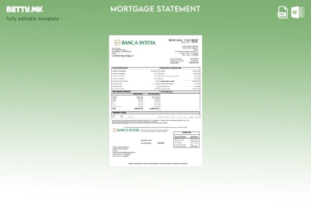 модерен стил Србија Banca Intesa изјава за хипотека во шаблон формати Word и PDF