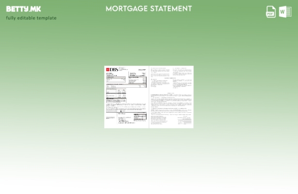 модерен стил Тајландски DBS банкарски извештај за хипотека во шаблон формати Wor