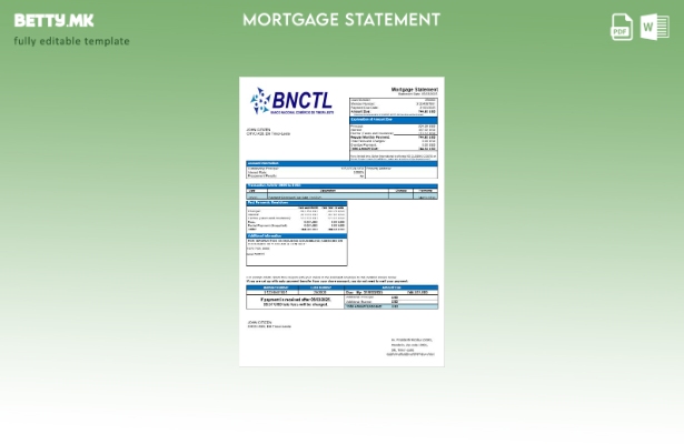 модерен стил Тимор Источен BNCTL банка Меѓународна изјава за хипотека во шаблон