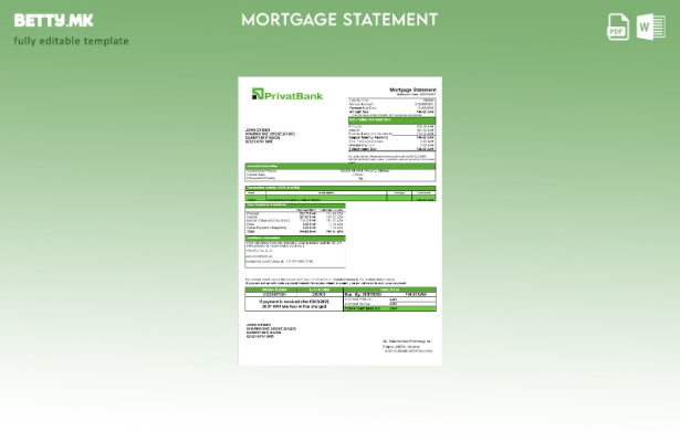 модерен стил Украински извештај за хипотека од банка на Приватбанк во шаблон за