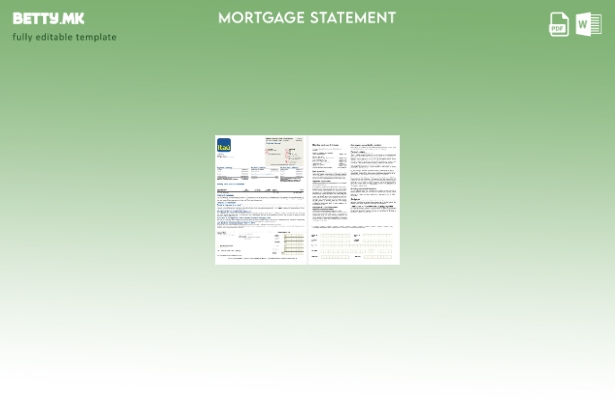 модерен стил Уругвај Itau банкарски хипотека извод во Word и PDF формати, шаблон