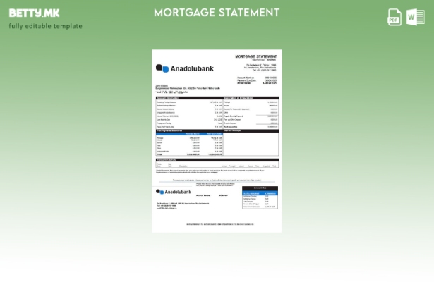 модерен стил Холандија Anadolubank Nederland изјава за хипотека Шаблон за Word и