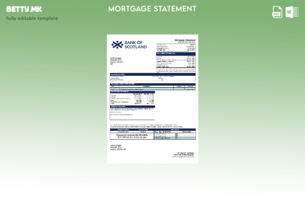 модерен стил извод за хипотека на Обединетото Кралство Банката на Шкотска во шаб