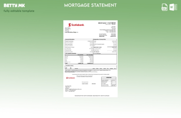 модерен стил извод за хипотека на Света Луција Шкотска банка во шаблон за формат