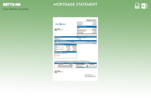 модерен стил извод за хипотека од банка на Турција Банкаси во шаблон за формати