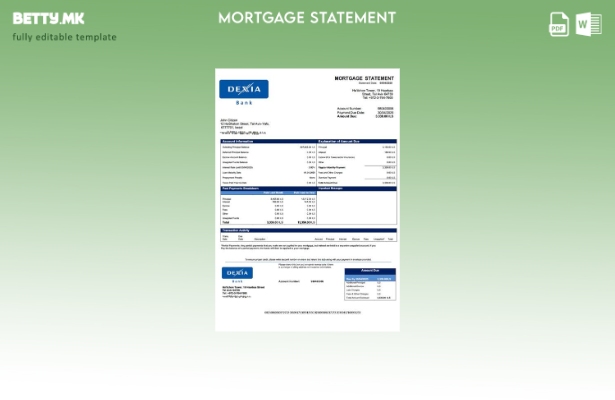 модерен стил извод од хипотека на Банката на Израел Дексиа Шаблон за Word и PDF