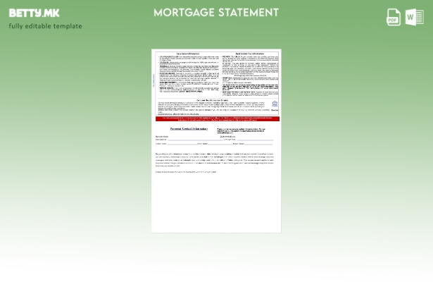 модерен стил на USA Wells Fargo банкарска хипотека извод во Word и PDF формати 1