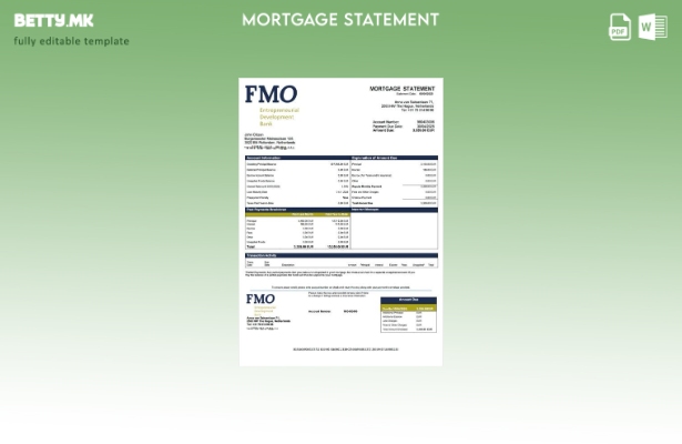 модерен стил холандски FMO банка за хипотека шаблон за Word и PDF