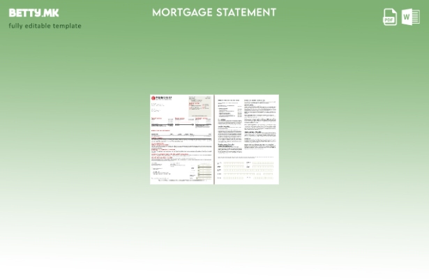 модерен стил China Citic Bank Corp извод за хипотека на банка, страници, шаблон