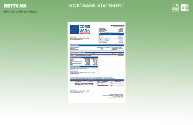 модерен стил Mali Coris Bank International Mali извод за хипотека Шаблон за Word