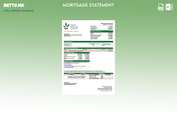 модерен стил Marocco Crédit Agricole du Maroc изјава за хипотека за Word и PDF ш