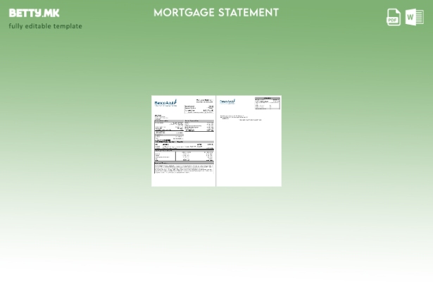 модерен стил Salvador Banco Azul изјава за хипотека во шаблон за формати Word и