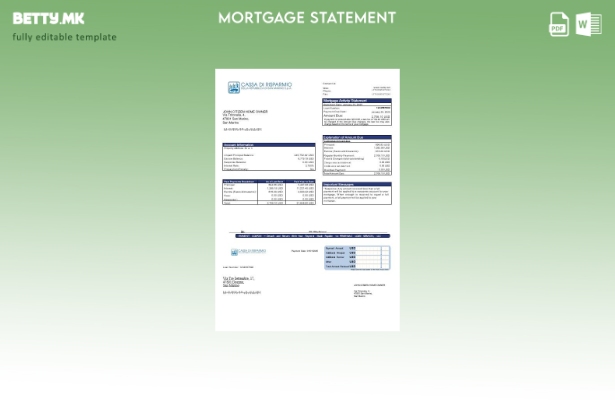 модерен стил San Marino Cassa di Risparmio извод за хипотека на банката во шабло