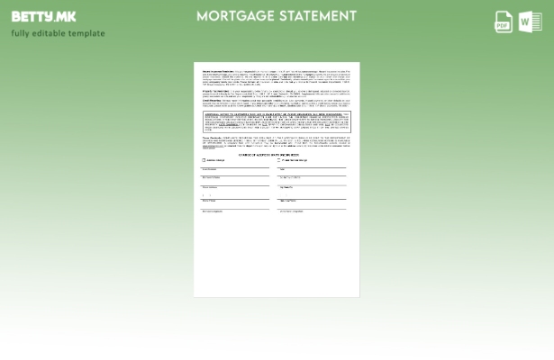 модерен стил USA Извод за хипотека на една банка во шаблон формати Word и PDF 1