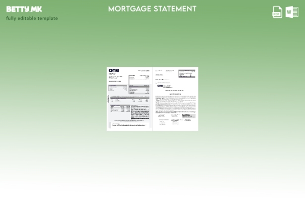 модерен стил USA Извод за хипотека на една банка во шаблон формати Word и PDF