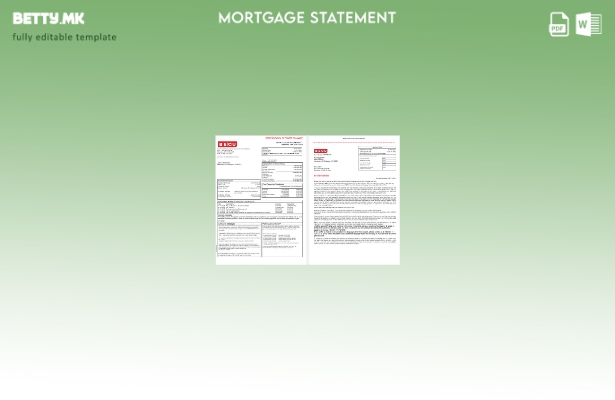 модерен стил USA BECU банкарска хипотека извод во Word и PDF формати, шаблон стр