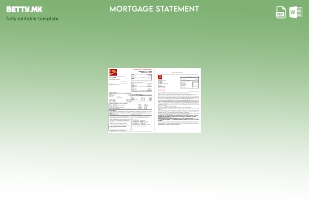 модерен стил USA CIBC банкарски извештај за хипотека во Word и PDF формати, шабл