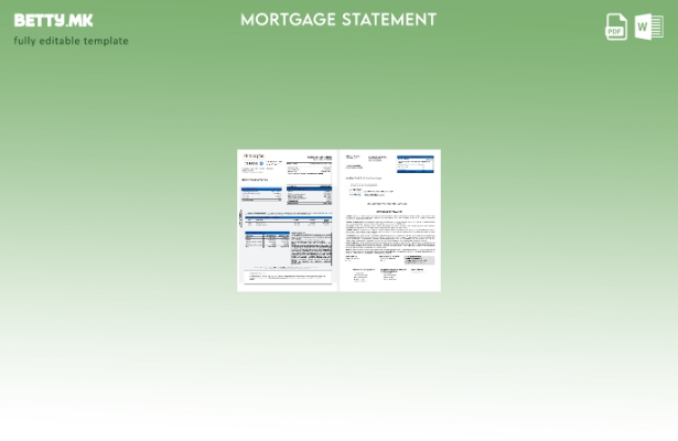 модерен стил USA JP Morgan Chase извод за хипотека од банка во шаблон за формати
