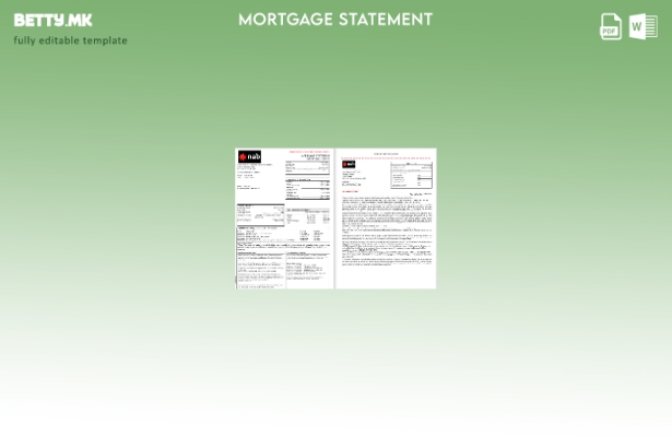 модерен стил USA Nab банкарски извештај за хипотека во Word и PDF формати, шабло