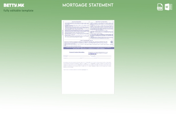 модерен стил USA Nomad Global извештај за хипотека на банка во Word и PDF формат