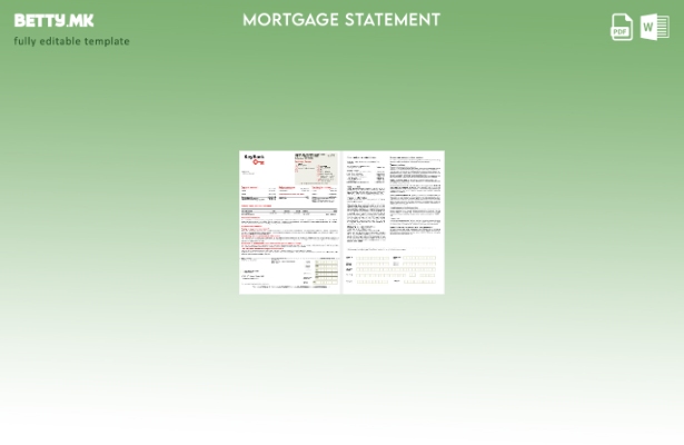 модерен стил USA Ohio KeyBank банкарски извештај за хипотека во Word и PDF форма