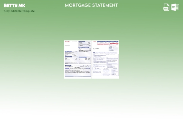 модерен стил USA Synovus банкарска хипотека извод во Word и PDF формати, шаблон