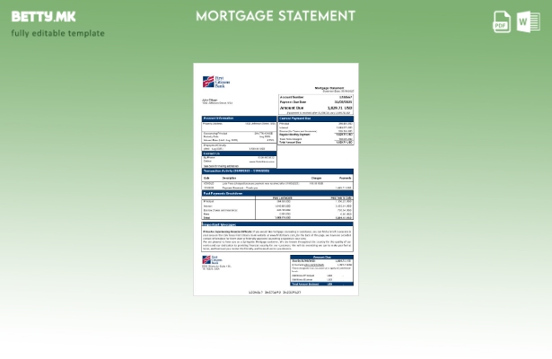 модерен стил USA Texas First Citizens за хипотека од банка во шаблон за формати