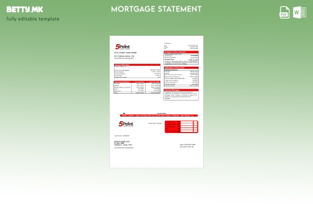 модерен стил USA Texas Point Credit Union извод за хипотека од банка во шаблон з
