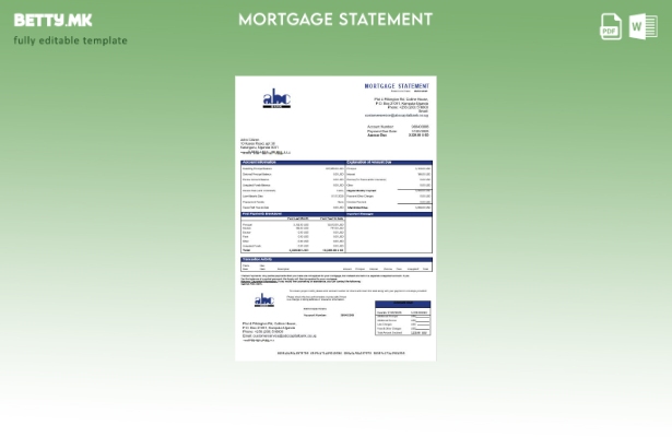 модерен стил Uganda ABC Bank of Uganda изјава за хипотека во шаблон за формати W