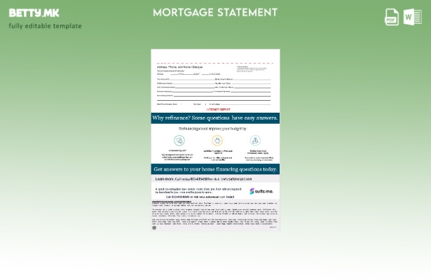 модерен стил United Kingdom Suits Me извод од банкарска хипотека во Word и PDF 1