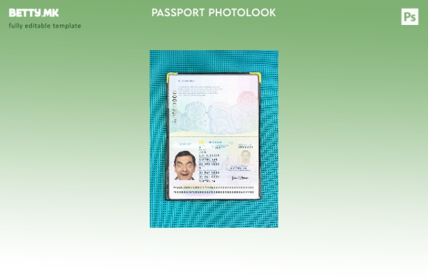 Модерен стил Австралиски стандарден шаблон за изглед на фотографија од пасош