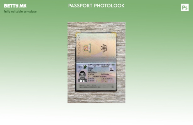 Модерен стил Бурундиски пасош (сегашен) шаблон за изглед на фотографија