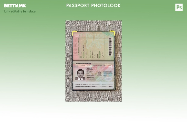 Модерен стил Гвинеја пасош (сегашен) шаблон за фото изглед