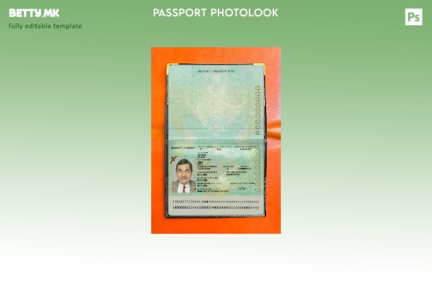 Модерен стил Казахстански пасош (сегашен) шаблон за фото изглед