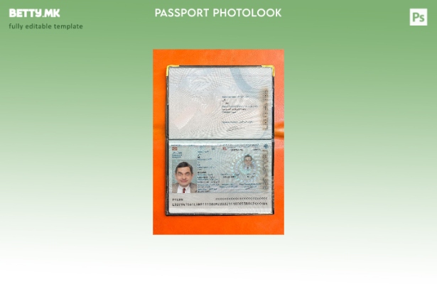 Модерен стил Либански пасош присутен шаблон за фото изглед