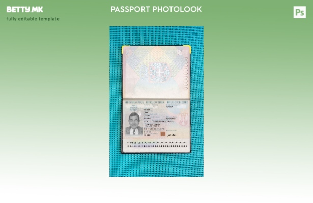 Модерен стил Српски пасош сегашен шаблон за изглед на фотографија