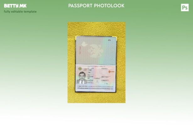 Модерен стил Шаблон за изглед на слика за пасош на Црна Гора