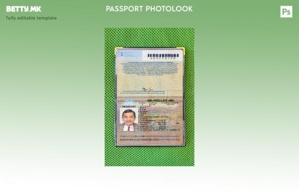 Модерен стил Шаблон за изглед на фотографија од верзија на пасош за Грција